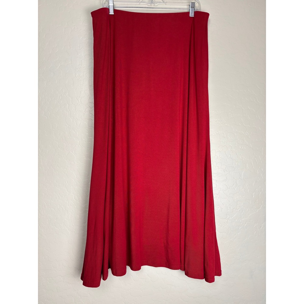 OGL CoolTouch Flowy Maxi Flared Skirt Orange Flame A-Line Stretch XL NWT 2677